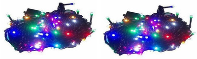 EmmEmm 20 LEDs 4.57 m Multicolor Flickering String Rice Lights(Pack of 2)