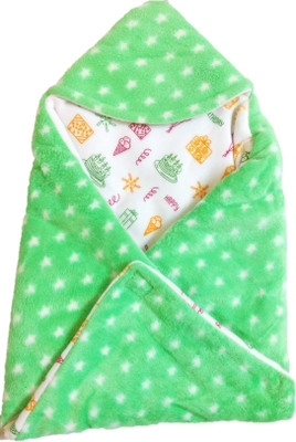 

NewJainTraders New Born Baby Premium Soft Woolen Hooded Blanket Cum Sleeping Bag(Multicolor, Light green