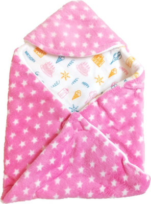

NewJainTraders New Born Baby Premium Soft Woolen Hooded Blanket Cum Sleeping Bag(Multicolor, Pink