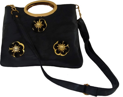 

Filora Women Casual Black PU Sling Bag