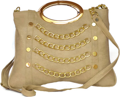 

Ferishta Women Evening/Party, Casual, Formal Beige Rexine Shoulder Bag
