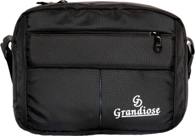 

GRANDIOSE Men Casual Black Nylon Sling Bag
