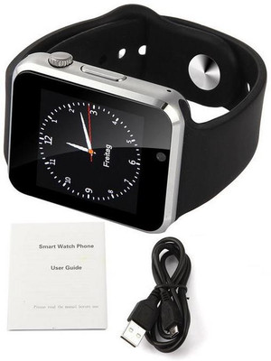 

BeatCell Bluetooth Smart Watch Compatible With All 3G , 4G Phone With Camera And Sim Card Support Silver Smartwatch(Black Strap Free Size)