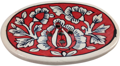 

India Meets India Handmade ceramic soap dish(Multicolor)