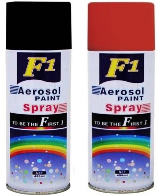 F1 Aerosol 2pc combo Black, Red Spray Paint 500 ml(Pack of 2)