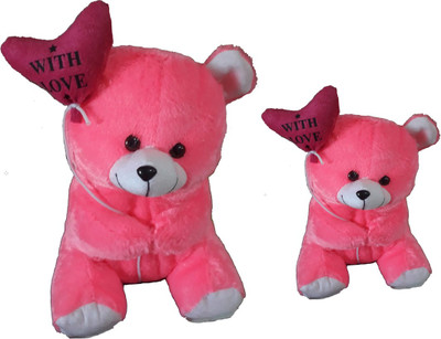 

ATTRACTIVE 1 Feet Cute Balloon Teedy Bear With 18cm Small Balloon Teddy Bear - 32 cm(Pink)