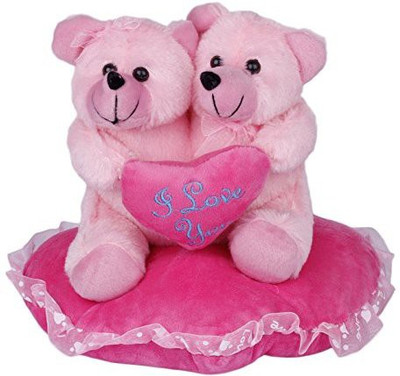 

Misheema Creations Pink Couple Teddy - 10 cm(Multicolor)