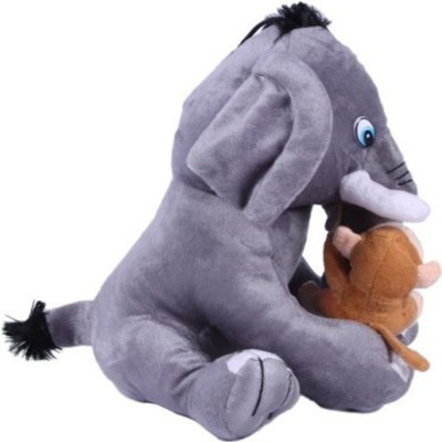 

DD RETAIL Cute Innocent Elephant with Naughty Monkey Soft Toys - 35 Cms (Grey Brown) - 35 cm(Multicolor)
