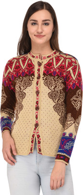 eWools Self Design Round Neck Casual Women Multicolor Sweater