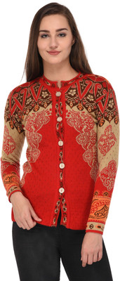 eWools Self Design Round Neck Casual Women Multicolor Sweater