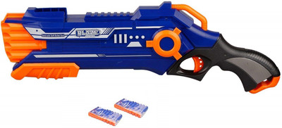

Toyshine Terminator Foam Blaster Gun toy, Shoots 2 Darts at a time{ BLUE }(Multicolor)