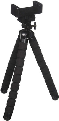 

LIFEMUSIC Mini Flexible Sponge Octopus Tripod Mobile Tripod With Mobile Clip Holder Bracket , Fully Flexible Mount Cum Tripod Tripod(Black, Supports Up to 1000)