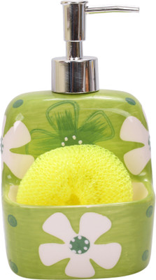 

Scrafts Flower Design Green Lotion Dispenser With Sponge Washing Machine Soap Dispenser