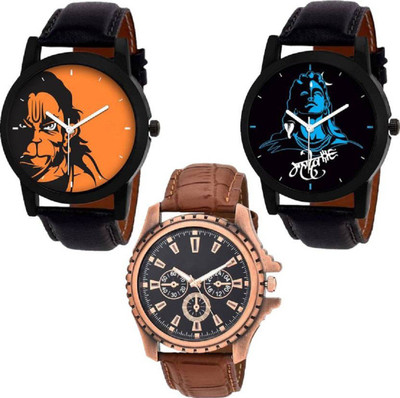 

Miss Perfect Combo Pack 3 New Stylish Designer Leather Belt Watch For Boys & Girls OD-N25 Watch - For Men & Women Watch - For Men