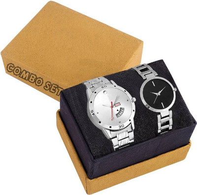 

Doxan Couple Day & Date and Stylish Watch Combo Pack of 2 For Couple Day & Date Watch and Black Dial Couple Watch Watch - For Men & Women