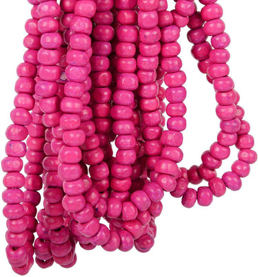 

GOELX Round Wooden Beads Bunch(20 Mala) Pink 6 mm for Jewellery Making, Beading & Art Craft Work - Approx. 1300 Beads !!