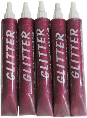 

AsianHobbyCrafts Glitter Sparkle Glue Tubes, Pink (25ml, Pack of 5)