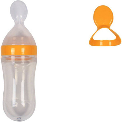 

Chote Janab Baby Squeezy Food Grade Silicone Spoon Bottle Feeder - 120 ml(Orange)