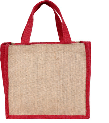 

Indha Craft Red and Brown Colour Handmade Laminated Jute Tiffin bag Lunch Bag(Brown, Red, 3 L)