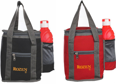 

ROZEN COMBO TIFFIN BAGS OFFER For School Office Picnic roz204 Waterproof Lunch Bag(Red, Black, 6 L)