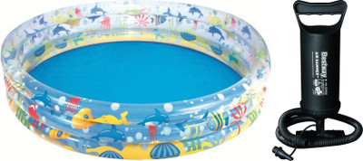 

Bestway Inflatable Swimming Pool For Children Three Ring Depth With Air Pump (Multicolor)(Multicolor)