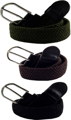 

ELS Men & Women Casual Multicolor Canvas, Fabric, Synthetic Belt, Black;brown;green