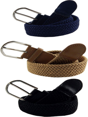

ELS Men & Women Casual Multicolor Canvas, Fabric, Synthetic Belt, Beige;black;blue