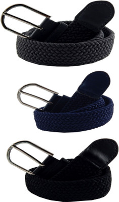 

ELS Men & Women Casual Multicolor Canvas, Fabric, Synthetic Belt, Black;blue;grey
