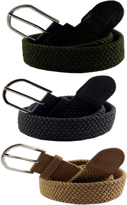 

ELS Men & Women Casual Multicolor Canvas, Fabric, Synthetic Belt, Beige;green;grey