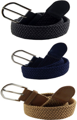 

ELS Men & Women Casual Multicolor Canvas, Fabric, Synthetic Belt, Beige;blue;grey