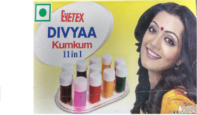 

Eyetex Divya kumkum 11 in 1 Woman and children Multicolor Bindis(Liquid bindi)