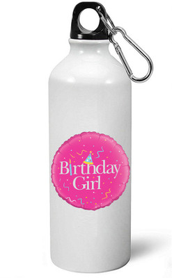 

MUGKIN HBS17 Happy Birthday Printed WHITE Aluminium bottle *Too Light In Weight*-ml 750 Sipper(Pack of 1, White)