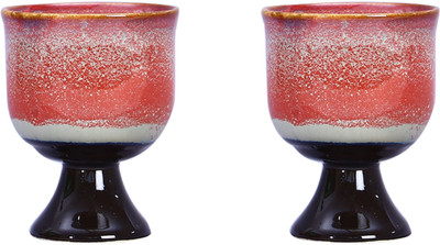 Caffeine Red Studio Stoneware Bowl Set(Red, Pack of 2)
