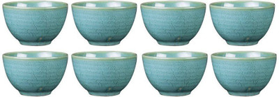 

caffeine Dining Dessert Bowl in Ocean Green Ferrous Ceramic Bowl Set(Green, Pack of 8)