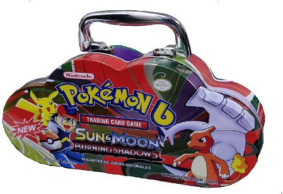 

Bestie Toys Sun & Moon Burning Shadows Trading Card Game Multicolor Cartoon Metal Tin Pack with 82 Trading & 30 Booster Cards Set(Multicolor)