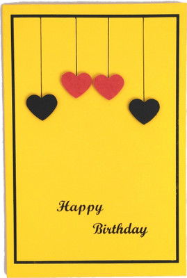 

archivearea HANDMADE BIRTHDAY 3D GREETING CARD Greeting Card(Yellow, Black, Pack of 1)