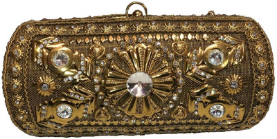 

Maniram Creation Party Gold Clutch