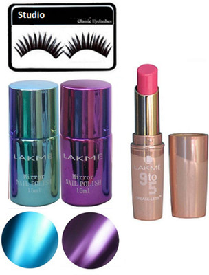 

studio Eyelashes, Lipstick, Mirror Nail Polish Set of 2(Set of 4)