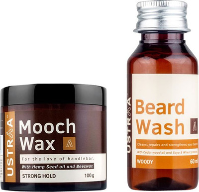 

Ustrra Mooch Wax (100gm) and Mooch & beard wash (60ml)(Set of 2)