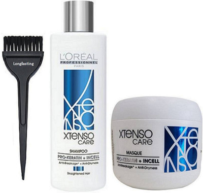 

Longlasting Hair Brush&L'Oreal Professionnel Paris XTenso CARe PRO-KERATIN + INCELL (Starightened Hair) Shampoo 250ml + Masque 196g(Set of 3)