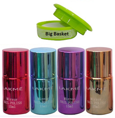 big basket Nail Remover, Mirror Nail Polish Pack of 4(Set of 5)
