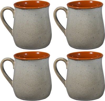 

Caffeine Gray Studio Ceramic(Grey, Pack of 4)