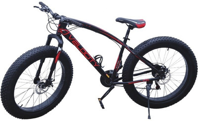 

Velocity Stealth Front Suspension Fat Tyre With Dual Disc Brake Bike For Adults Black & Red 26 T Mountain Cycle(21 Gear, Multicolor)