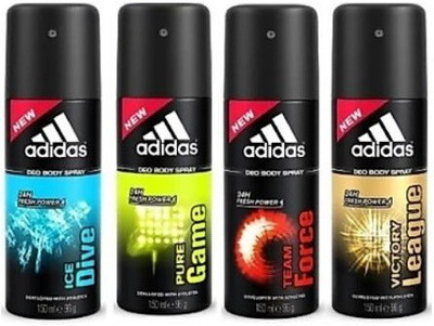 

ADIDAS Combo Set of 4 Deodorant Spray - For Men (600 ml, Pack of 4) Deodorant Spray - For Men(600 ml, Pack of 4)