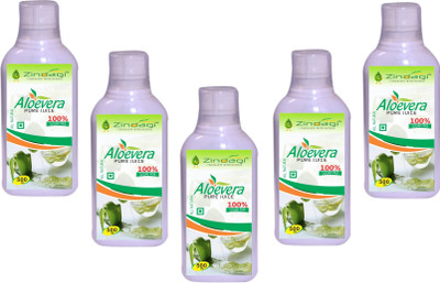 

Zindagi Aloevera Juice - Sugarfree Aloevera Juice - Natural Aloevera Plant Health Drink(5 x 100 ml)