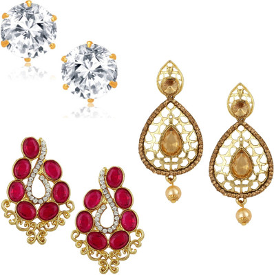 

Angel In You Treandy Collection Cubic Zirconia Alloy Chandbali Earring, Earring Set, Stud Earring, Chandelier Earring, Dangle Earring