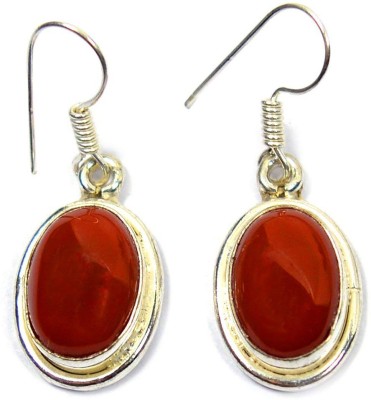CRYSTU Red Jasper Crystal/Stone Oval Shape Earring for Reiki Healing and Vastu, Meditation, Protection, Energizer, Grounder Crystal Crystal Drops & Danglers