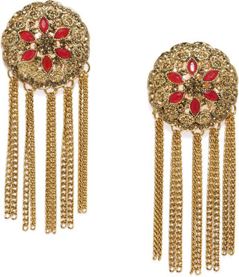

Zaveri Pearls Chain Fringe Zinc Dangle Earring