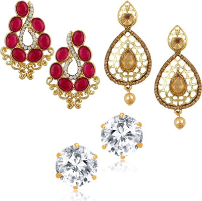 

Charming Jewels Treandy Collection Cubic Zirconia Alloy Chandbali Earring, Earring Set, Stud Earring, Chandelier Earring, Dangle Earring