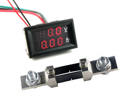 

KitsGuru DC 0-100V 0-100A + Shunt Dual Red or Blue LED Digital Voltmeter Ammeter Voltage AMP Power Meter 12V Electronic Components Electronic Hobby Kit